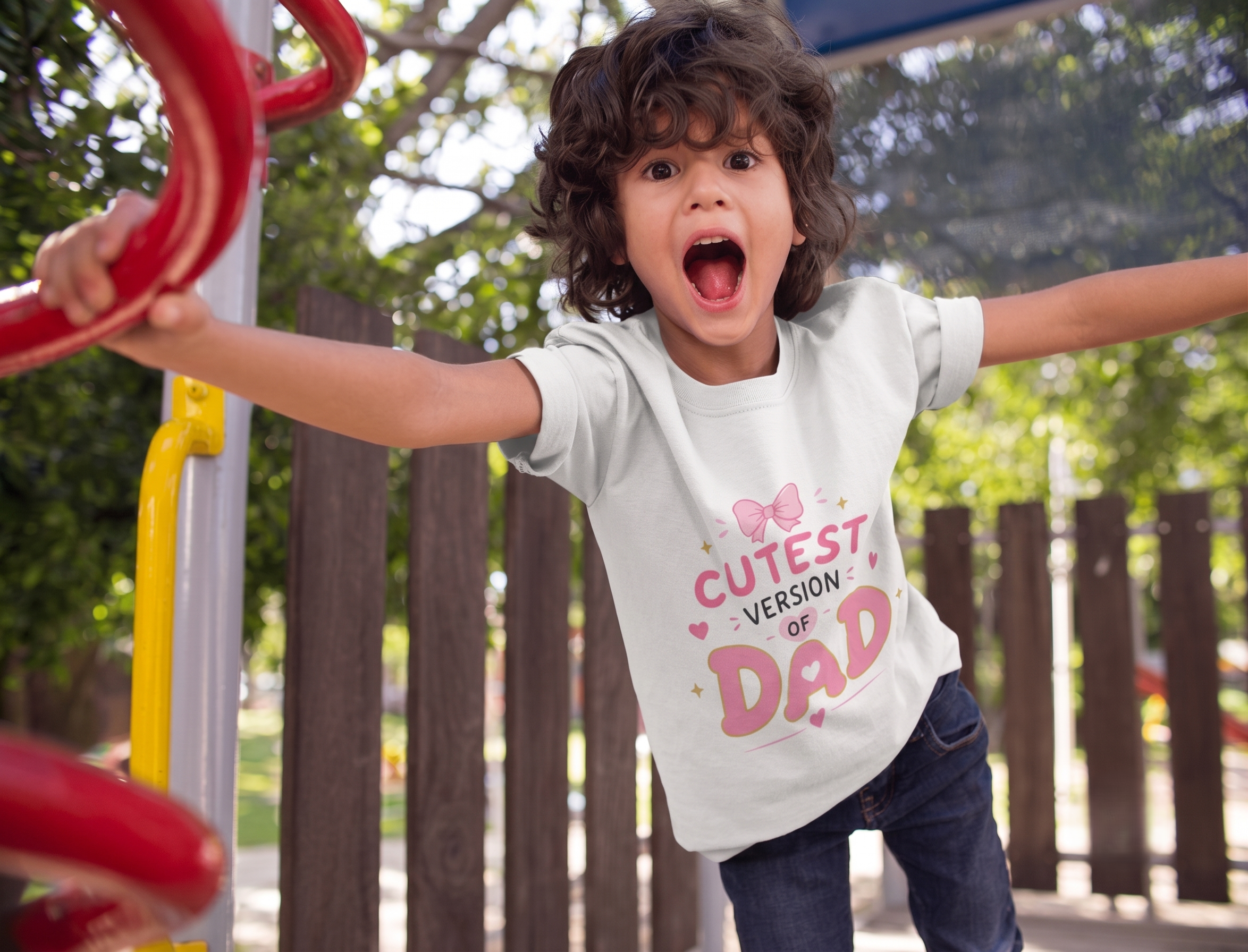 Girl's "Cutest Version of Dad" T-Shirt | Cotton Kids Tee
